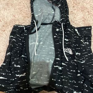 north face splattered printed fleece jacket